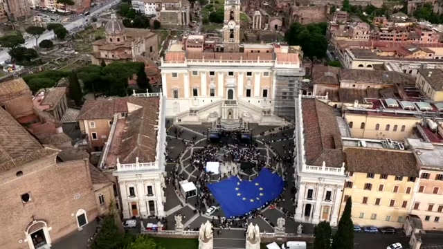 Europe Day in Rome (Italy): unfurl EU Flag on Capitoline Hill and arrival of Roberta METSOLA, EP President